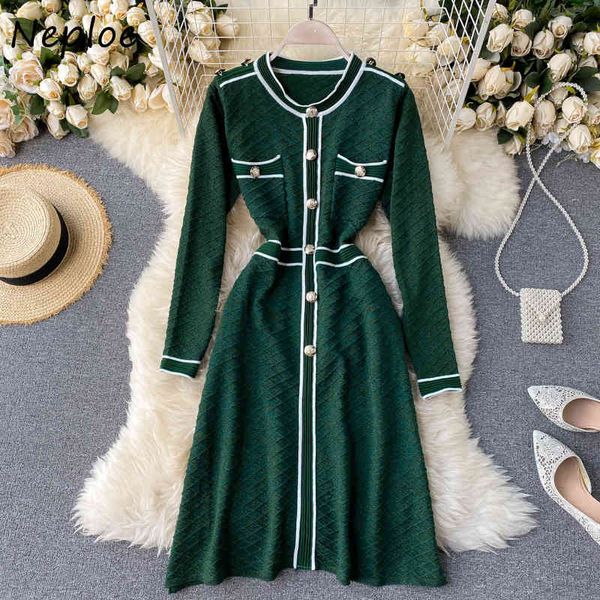 neploe o-neck high waist a-line dresses autumn chic button dress women new panelled patckwork knitted femme vestidos 210423, Black;gray
neploe o-neck high waist a-line dresses autumn chic button dress women new panelled patckwork knitted femme vestidos 210423, Black;gray
