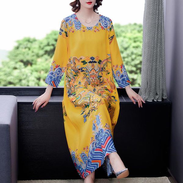 casual dresses 2021 chinese style noble print 3xl plus size maxi dress spring autumn vintage mulberry silk women elegant bodycon vestidos, Black;gray
casual dresses 2021 chinese style noble print 3xl plus size maxi dress spring autumn vintage mulberry silk women elegant bodycon vestidos, Black;gray