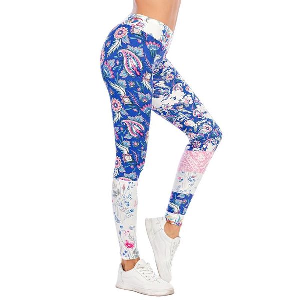 women's leggings ladies high waist fitness tights pants blue floral stitching print fashion slim fit, Black
women's leggings ladies high waist fitness tights pants blue floral stitching print fashion slim fit, Black