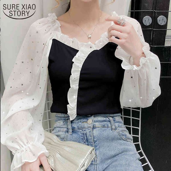 autumn lace v-neck chiffon blouse vintage lantern long sleeve women's shirts pleated slim splicing and 11419 210508, White
autumn lace v-neck chiffon blouse vintage lantern long sleeve women's shirts pleated slim splicing and 11419 210508, White