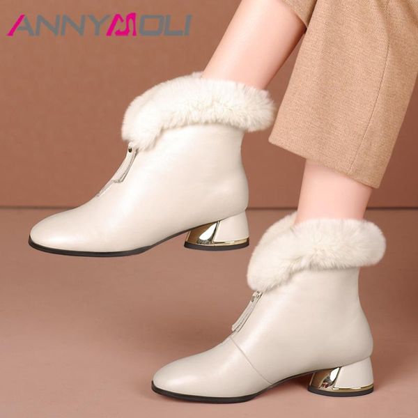 boots annymoli natural wool fur real leather short women mid heel snow warm shoes zip block heels ankle beige 34-41, Black
boots annymoli natural wool fur real leather short women mid heel snow warm shoes zip block heels ankle beige 34-41, Black