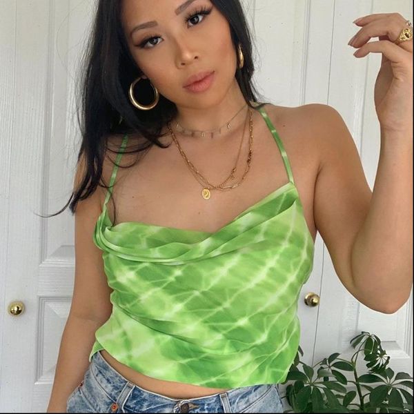womens tank tie dye backless summer vest halter sleeveleess green sling casual tanks draped femme mujer, White
womens tank tie dye backless summer vest halter sleeveleess green sling casual tanks draped femme mujer, White