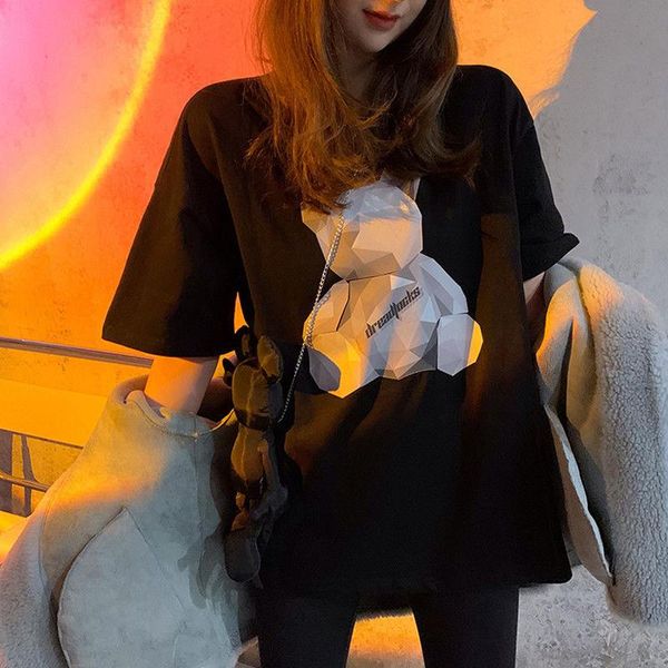 women's t-shirt short-sleeved 2021 spring and summer korean loose thin round neck street trend top, White
women's t-shirt short-sleeved 2021 spring and summer korean loose thin round neck street trend top, White