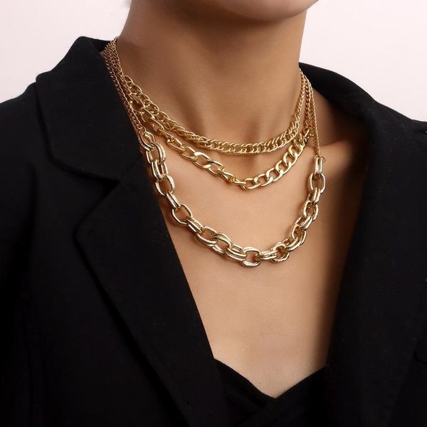 chokers vintage punk multilayer metal choker chunky chain necklace for women hip hop gold color collar party fashion jewelry gift, Golden;silver
chokers vintage punk multilayer metal choker chunky chain necklace for women hip hop gold color collar party fashion jewelry gift, Golden;silver
