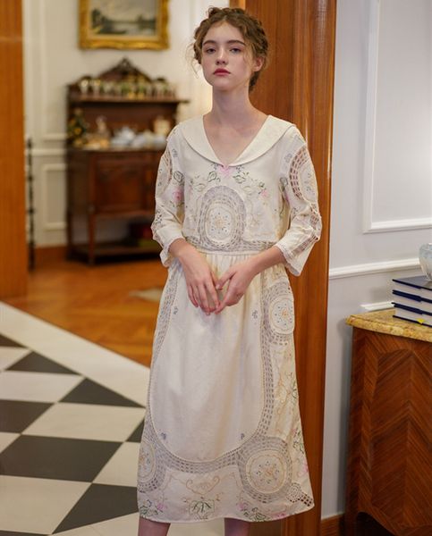 casual dresses spring women vintage elegant white cotton midi ladies retro limited edition antique handmade embroidery crochet long kyvc, Black;gray
casual dresses spring women vintage elegant white cotton midi ladies retro limited edition antique handmade embroidery crochet long kyvc, Black;gray