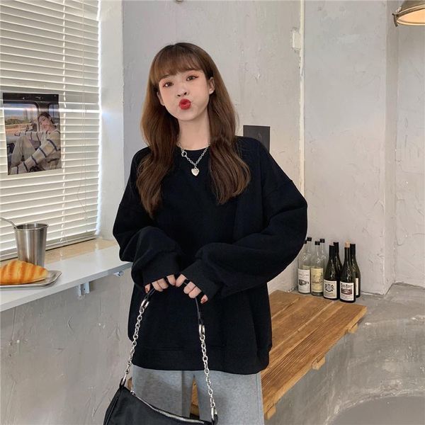 women's hoodies & sweatshirts 4843 autumn and winter korean version 2021 hoodless loose mid-length plus velvet thick women, Black
women's hoodies & sweatshirts 4843 autumn and winter korean version 2021 hoodless loose mid-length plus velvet thick women, Black