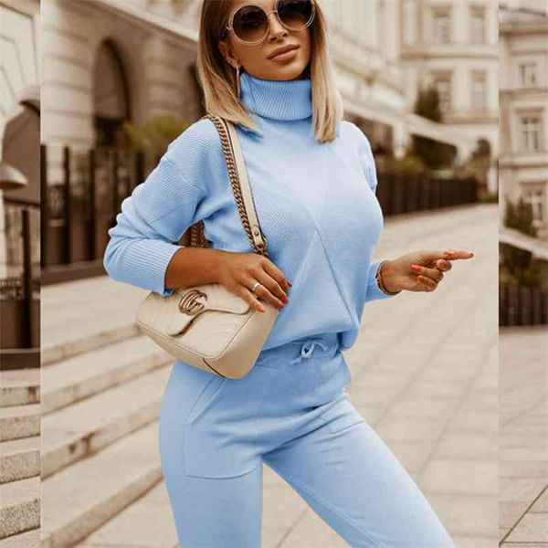 knitted suit casual female sweater pants knitted 2 pieces set turtleneck pullovers & elastic waist pants women's suit full 210819, White
knitted suit casual female sweater pants knitted 2 pieces set turtleneck pullovers & elastic waist pants women's suit full 210819, White