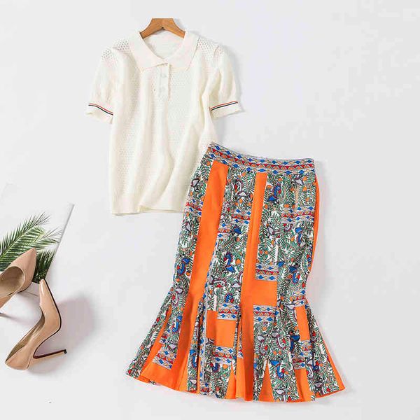 skirts summer runway designer suit women short sleeve hollow out knitted pullover + flower printed fishtail midi skirt set, Black
skirts summer runway designer suit women short sleeve hollow out knitted pullover + flower printed fishtail midi skirt set, Black