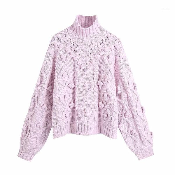 women's sweaters winter women retro loose sweet ball ornaments woven half high neck long sleeve female sweater, White;black
women's sweaters winter women retro loose sweet ball ornaments woven half high neck long sleeve female sweater, White;black