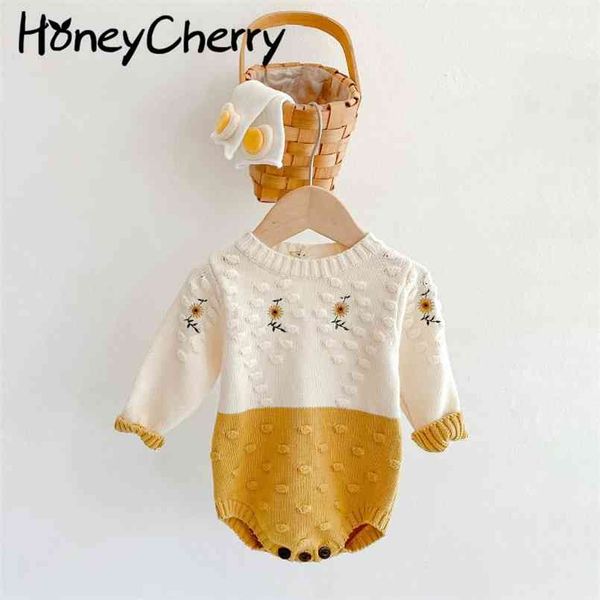 spring female baby embroidered sweater knitted leotard romper climbing clothes girl 210702, Blue
spring female baby embroidered sweater knitted leotard romper climbing clothes girl 210702, Blue