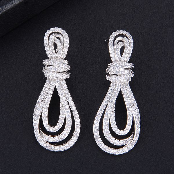 cute irregular knot shape hollow full cz stud for bridal engagement earrings jewelry, Black
cute irregular knot shape hollow full cz stud for bridal engagement earrings jewelry, Black