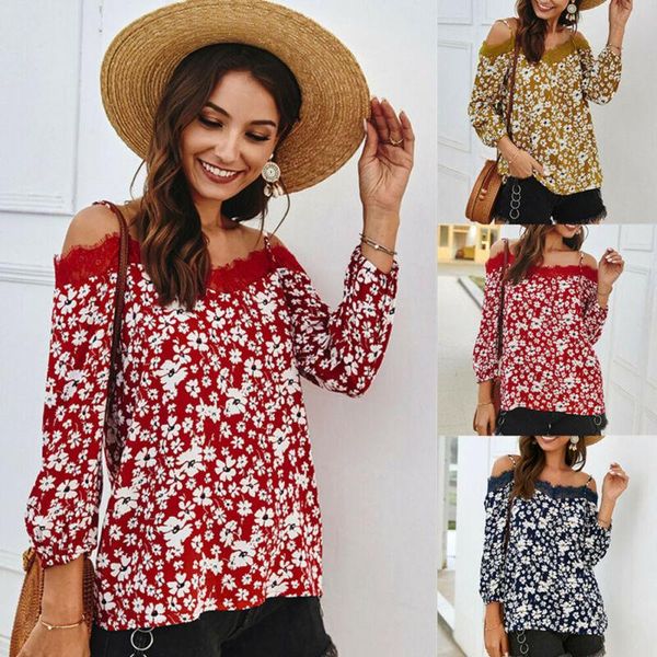 women lace long sleeve shirt casual ladies summer holiday off shoulder blouse blouses shirts women's &, White
women lace long sleeve shirt casual ladies summer holiday off shoulder blouse blouses shirts women's &, White