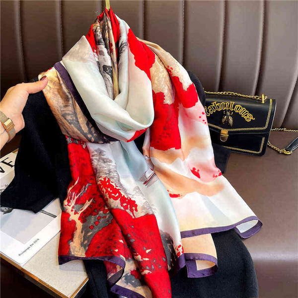 scarves national style ink painting sunscreen beach towel seaside silk scarf spring and autumn summer dual-purpose shawl women's air, Blue;gray
scarves national style ink painting sunscreen beach towel seaside silk scarf spring and autumn summer dual-purpose shawl women's air, Blue;gray