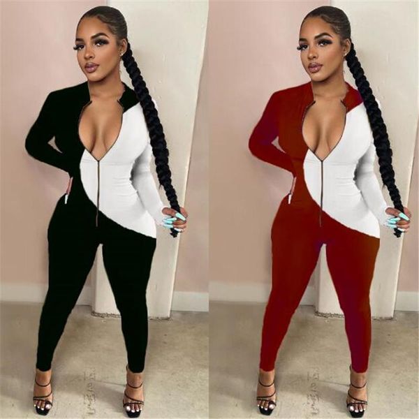 women's jumpsuits & rompers women causal jumpsuit fashion color block long sleeve zipper autumn spring overalls pants casual comfy, Black;white
women's jumpsuits & rompers women causal jumpsuit fashion color block long sleeve zipper autumn spring overalls pants casual comfy, Black;white