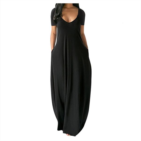 vintage long casual soild womens dress plus size solid v neck pocket short sleeve elegant loose, Black;gray
vintage long casual soild womens dress plus size solid v neck pocket short sleeve elegant loose, Black;gray