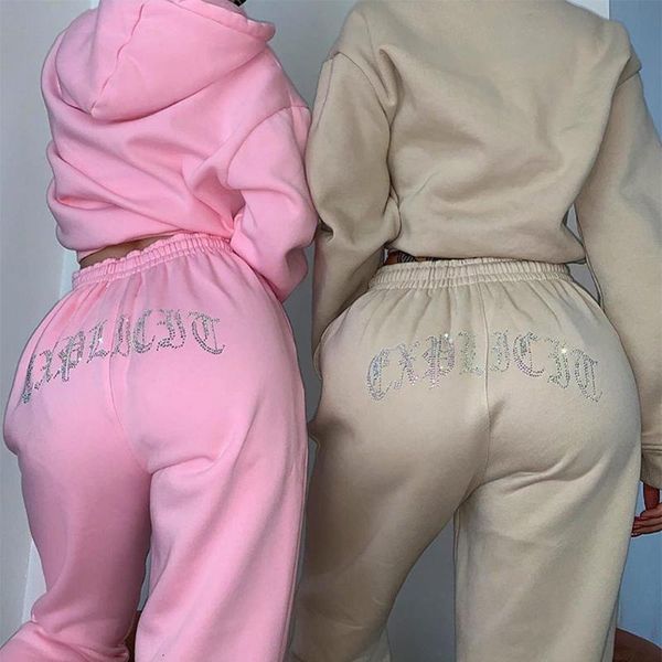 women's two piece pants 2 set suit women casual diamonds tracksuit pullover trousers sport pants+hooded elastic oversize clothes street, White
women's two piece pants 2 set suit women casual diamonds tracksuit pullover trousers sport pants+hooded elastic oversize clothes street, White