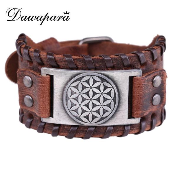 charm bracelets dawapara flower of life vintage bangles for men handmade brown wide leather man amulet jewelry brownb109576-9-w-l, Golden;silver
charm bracelets dawapara flower of life vintage bangles for men handmade brown wide leather man amulet jewelry brownb109576-9-w-l, Golden;silver