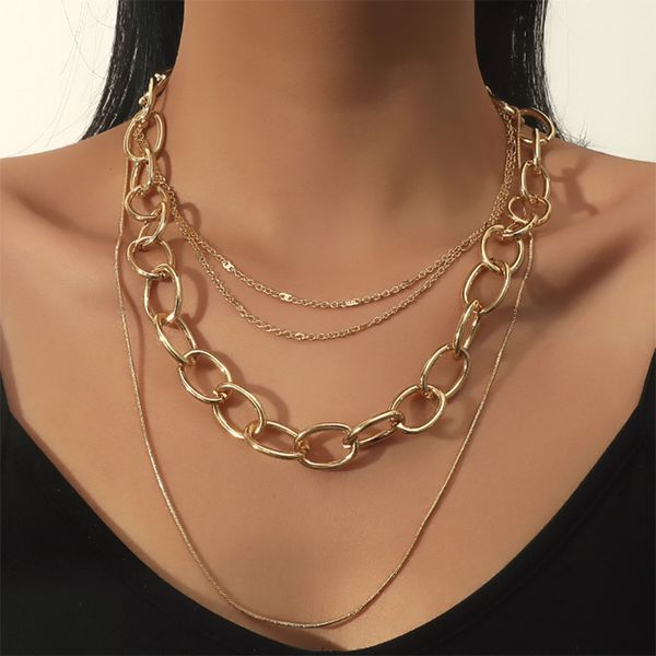 exaggerated thick necklace women's fashion versatile multi-layer ring chain clavicle chain alloy jewelry, Silver
exaggerated thick necklace women's fashion versatile multi-layer ring chain clavicle chain alloy jewelry, Silver