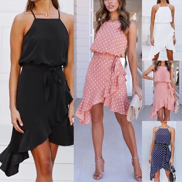 35 boho polka dot womens dresses print sleeveless strappy long evening party dress beach summmer leisure sundress, Black;gray
35 boho polka dot womens dresses print sleeveless strappy long evening party dress beach summmer leisure sundress, Black;gray