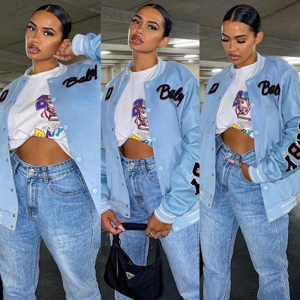 women's jackets echoine autmn winter long sleeve letter print jacket sweatshirt baseball hip hop blue bomber oversize coat for women, Black;brown
women's jackets echoine autmn winter long sleeve letter print jacket sweatshirt baseball hip hop blue bomber oversize coat for women, Black;brown