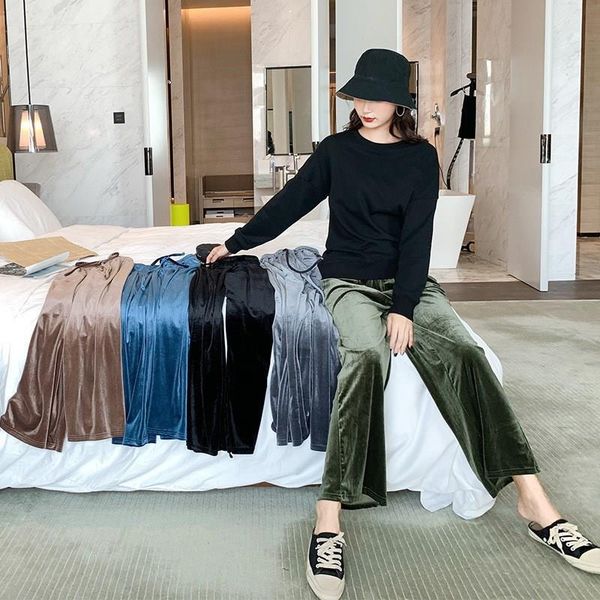women's pants & capris autumn drawstring women korean winter solid color baggy wide leg loose harajuku velvet trousers, Black;white
women's pants & capris autumn drawstring women korean winter solid color baggy wide leg loose harajuku velvet trousers, Black;white