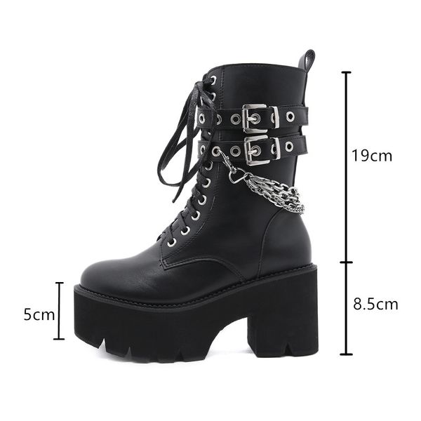 dress shoes brand women rivet leather strap buckle motorcycle boots platform wedges cross-tied chain chunky autumn winter knight d, Black
dress shoes brand women rivet leather strap buckle motorcycle boots platform wedges cross-tied chain chunky autumn winter knight d, Black