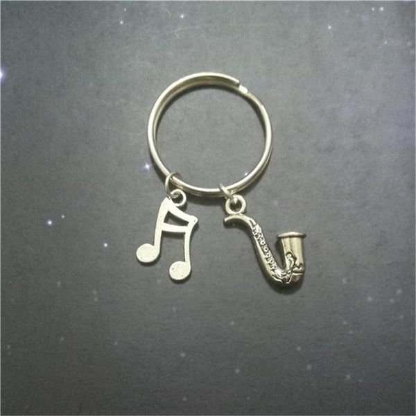 keychains fashion novelty gift music notes keychain rings diy handmade saxophone keyring, Silver
keychains fashion novelty gift music notes keychain rings diy handmade saxophone keyring, Silver