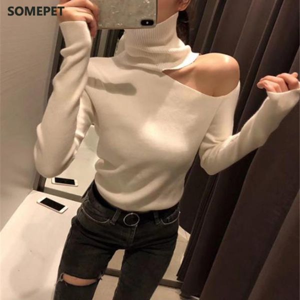 women's sweaters knitted sweater off shoulder pullovers for women long sleeve turtleneck female jumper black white clothing, White;black
women's sweaters knitted sweater off shoulder pullovers for women long sleeve turtleneck female jumper black white clothing, White;black