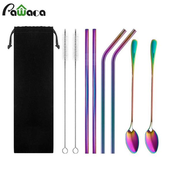 drinking straws stainless steel metal with spoons, cleaning brush and storage bag, reusable straw party bar accessories
drinking straws stainless steel metal with spoons, cleaning brush and storage bag, reusable straw party bar accessories