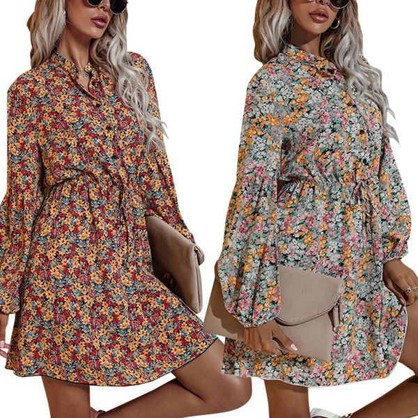 casual dresses women big hem short dress, floral printed pattern stand-up collar long sleeve , s/ / l/ xl, Black;gray 
casual dresses women big hem short dress, floral printed pattern stand-up collar long sleeve , s/ / l/ xl, Black;gray
