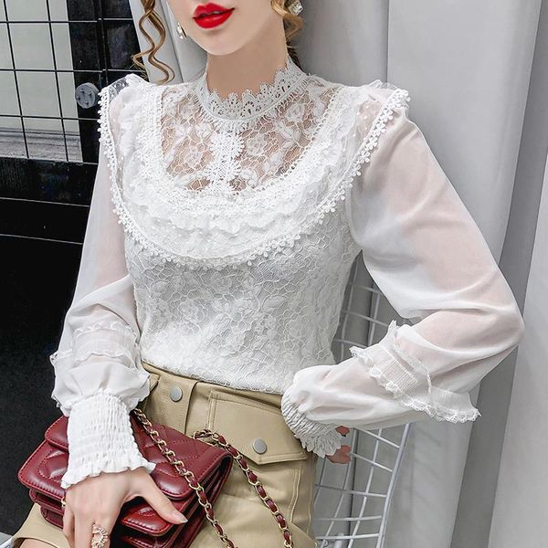 spring autumn fashion women lace chiffon hollow out shirt female long sleeve white black blouse feminine blusas women's blouses &
spring autumn fashion women lace chiffon hollow out shirt female long sleeve white black blouse feminine blusas women's blouses &