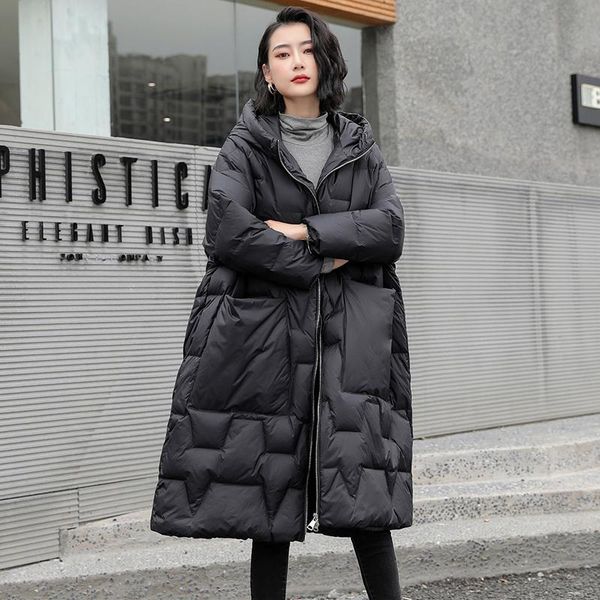 women's down & parkas ailegogo winter women hooded loose thick warm 90% white duck long casual female zipper pocket coat snow outwear, Black
women's down & parkas ailegogo winter women hooded loose thick warm 90% white duck long casual female zipper pocket coat snow outwear, Black