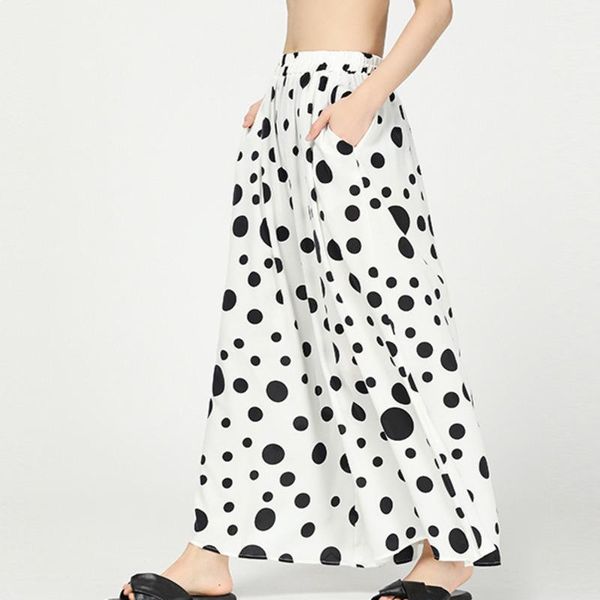 women's pants & capris lanmrem 2021 summer styles fashion women clothes high waist elastic chiffon polka dots loose wg67101, Black;white
women's pants & capris lanmrem 2021 summer styles fashion women clothes high waist elastic chiffon polka dots loose wg67101, Black;white