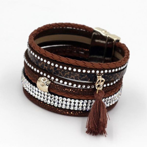 tennis fashion women's bracelet multi-layer leather rope tassel bracelets jewelry drop, Golden;silver
tennis fashion women's bracelet multi-layer leather rope tassel bracelets jewelry drop, Golden;silver