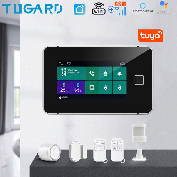 tuya wifi gsm security system fingerprint arming temperature and humidity display 433mhz wireless smart home burglar alarm
tuya wifi gsm security system fingerprint arming temperature and humidity display 433mhz wireless smart home burglar alarm