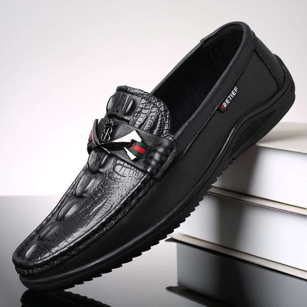 DPQV Casual shoes Casual shoes BANLmen's New crocodile bean casual PWON TWO1, 528 black