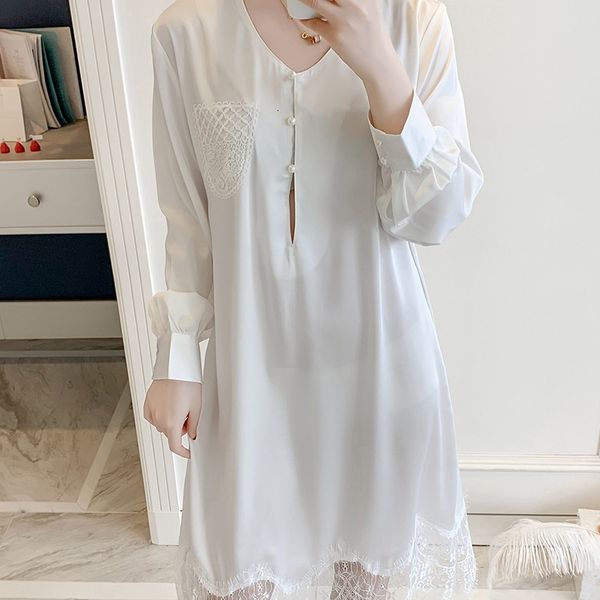 women's sleepwear nightgown loose lace patchwork night for women casual satin nightwear intimate lingerie thin home ing gown 7cuf, Black;red
women's sleepwear nightgown loose lace patchwork night for women casual satin nightwear intimate lingerie thin home ing gown 7cuf, Black;red