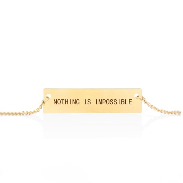 pendant necklaces nothing is impossible inspirational quotes engraved necklace fashion tiny bar clavicle chain valentines day gift, Silver
pendant necklaces nothing is impossible inspirational quotes engraved necklace fashion tiny bar clavicle chain valentines day gift, Silver