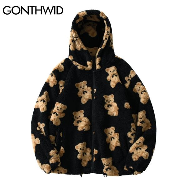 gonthwid fleece hooded jackets streetwear casual harajuku hip hop men women fashion bear print full zip hooded coat outwear 211105, Black;brown
gonthwid fleece hooded jackets streetwear casual harajuku hip hop men women fashion bear print full zip hooded coat outwear 211105, Black;brown