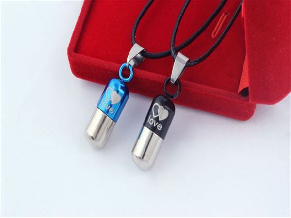 love pills stainless steel lovers korea capsule titanium pendant creative necklace mix 5 color, Silver
love pills stainless steel lovers korea capsule titanium pendant creative necklace mix 5 color, Silver