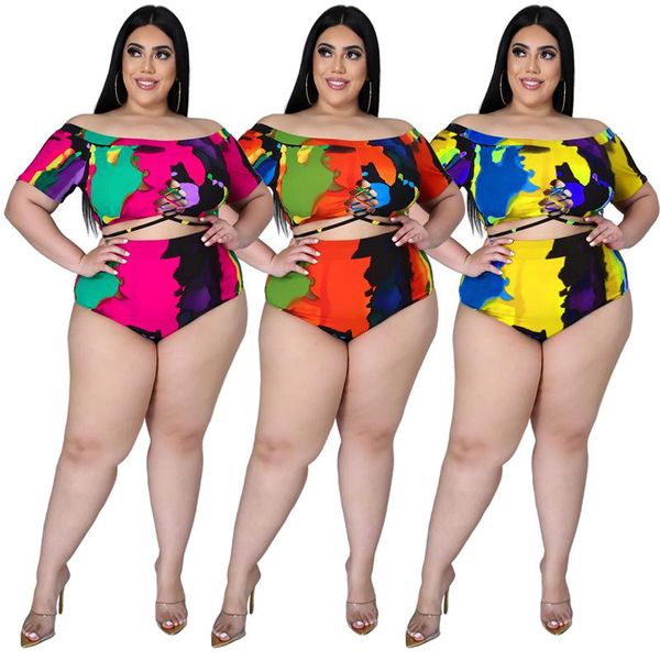 plus size tracksuits women clothing two piece set 4xl 5xl dew shoulder hollow out bathing suit summer clothes wholesale drop, Black
plus size tracksuits women clothing two piece set 4xl 5xl dew shoulder hollow out bathing suit summer clothes wholesale drop, Black