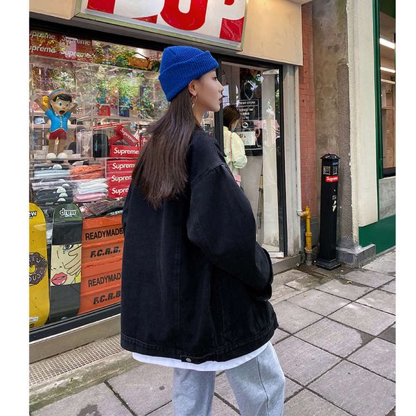 jackets coats denim jacket women's fashion spring and autumn thin korean loose hong kong style fried street frock elw5, Black;brown
jackets coats denim jacket women's fashion spring and autumn thin korean loose hong kong style fried street frock elw5, Black;brown