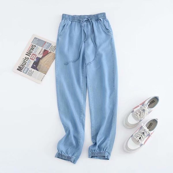 women's breech breeches stretched lace to thin summer style tennis hare high waist denim bottons, Blue
women's breech breeches stretched lace to thin summer style tennis hare high waist denim bottons, Blue