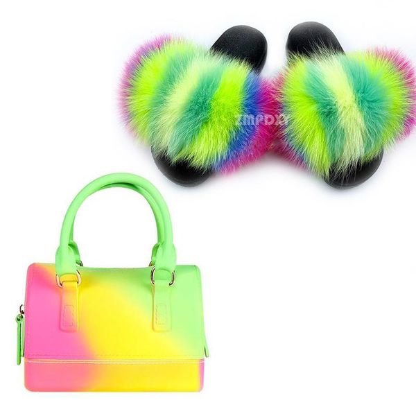 fur slides and purse set women summer slippers fashion portable jelly bag exquisite handbags fluffy sandals, Black
fur slides and purse set women summer slippers fashion portable jelly bag exquisite handbags fluffy sandals, Black