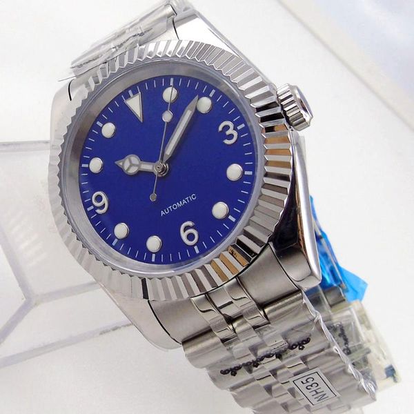 wristwatches 39mm mechancial men watch 24 jewels nh35a movement jubilee strap flat sapphire glass screw crown, Slivery;brown 
wristwatches 39mm mechancial men watch 24 jewels nh35a movement jubilee strap flat sapphire glass screw crown, Slivery;brown