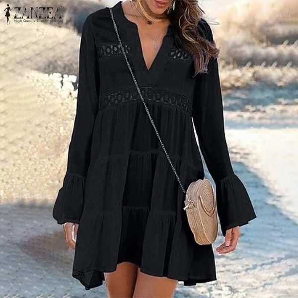 elegant women v neck lace crochet mini dress spring bohemian long flare sleeve sundress hollow out beach vestidos s-5xl casual dresses, Black;gray
elegant women v neck lace crochet mini dress spring bohemian long flare sleeve sundress hollow out beach vestidos s-5xl casual dresses, Black;gray