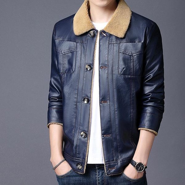 jacket plus velvet leather coat clothing big size men's autumn leisure motorcycle fur & faux, Black
jacket plus velvet leather coat clothing big size men's autumn leisure motorcycle fur & faux, Black