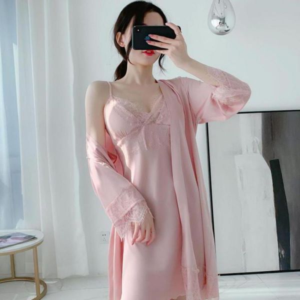 women's sleepwear summer lace kimono bathrobe gown twinset robe set satin bridal wedding nightwear suit bridesmaid nightgown lingerie, Black;red
women's sleepwear summer lace kimono bathrobe gown twinset robe set satin bridal wedding nightwear suit bridesmaid nightgown lingerie, Black;red