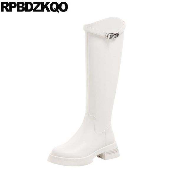 boots knee high equestrian block beige white platform round toe women biker riding luxury comfortable shoes chunky motorcycle, Black
boots knee high equestrian block beige white platform round toe women biker riding luxury comfortable shoes chunky motorcycle, Black