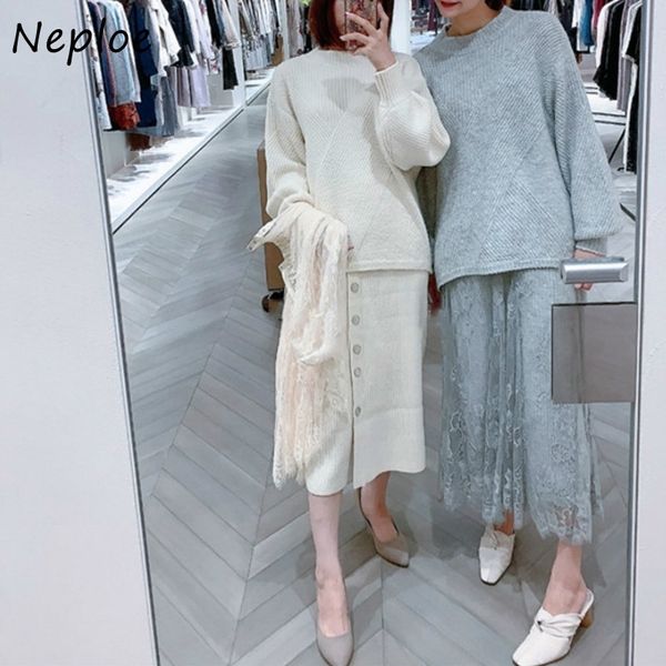neploe autumn winter new suit o-neck knitted pullovers + chic button lace high waist skirt fashion sweet 2 piece set 210407, White
neploe autumn winter new suit o-neck knitted pullovers + chic button lace high waist skirt fashion sweet 2 piece set 210407, White